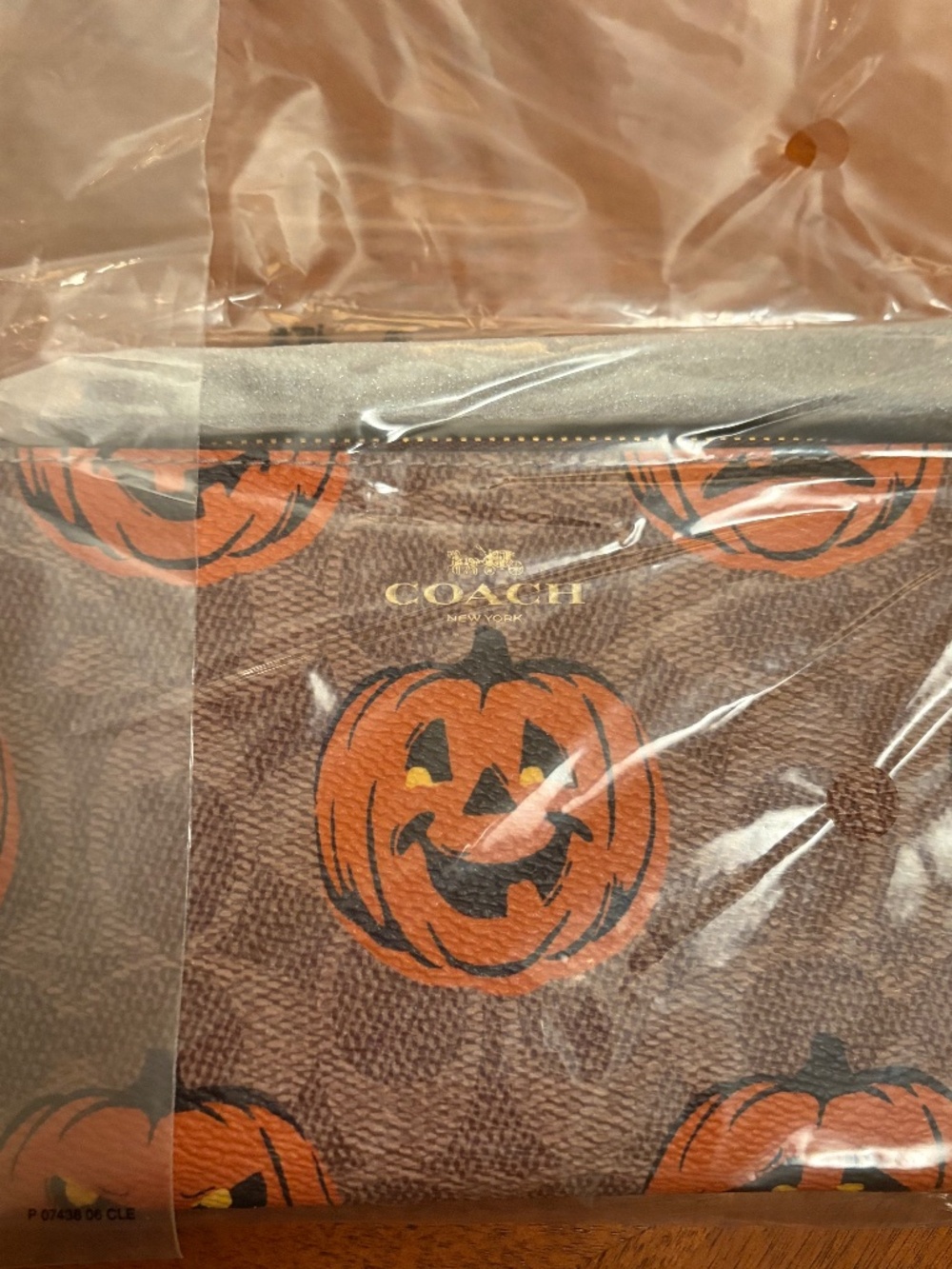 ๐ COACH HALLOWEEN Pumpkin Wristlet - NWT - Picture 5 of 8